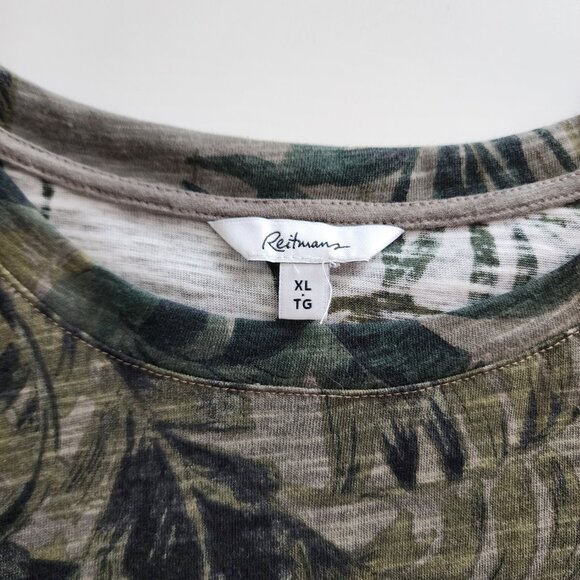 Reitmans tropical print cuffed sleeve t-shirt - Picture 6 of 10